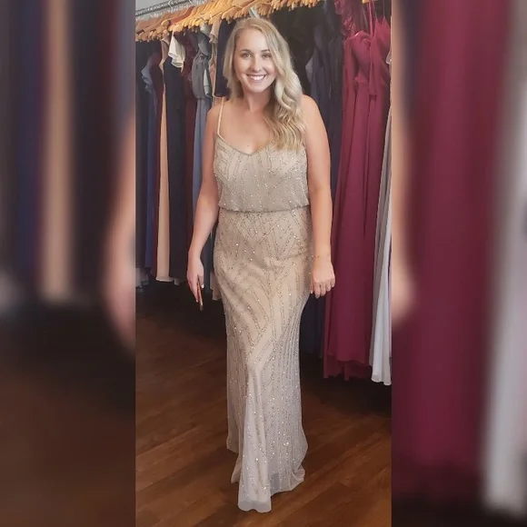 Adrianna Papell Beaded Blouson Dress